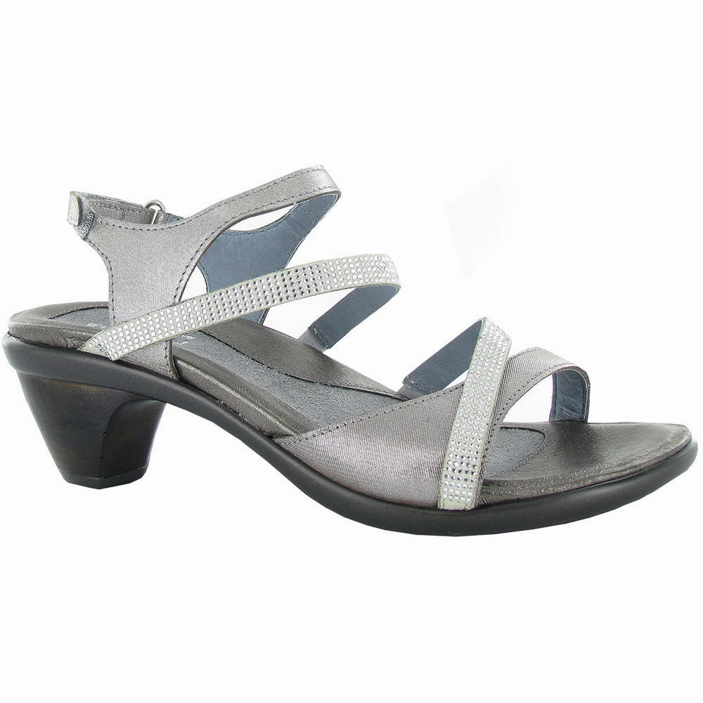 Casual Walk Ultra Grip Tread Design Naot Innovate Silver Thread/Beige Micro Combi Rhinestones Sandal (Women's)