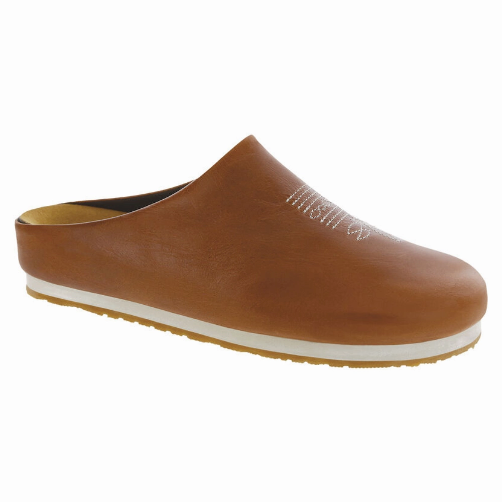 SAS Hinny Chestnut With Stitch Design Mule (Women's) Win Step