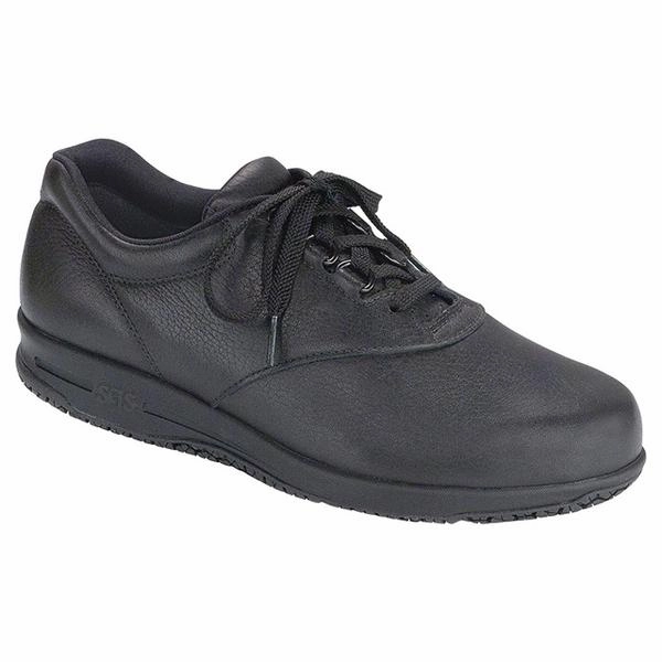 SAS Liberty Slip-Resistant Shoe Water-Resistant Black Leather (Women's) Laidback Mood Long Day