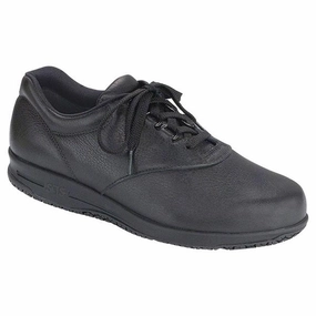 SAS Liberty Slip-Resistant Shoe Water-Resistant Black Leather (Women's) Laidback Mood Long Day
