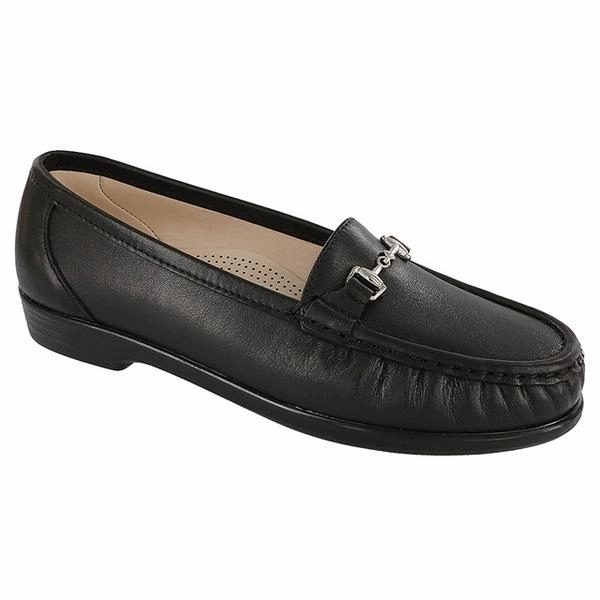 SAS Metro Loafer Black Leather (Women's) Versatile Footwear