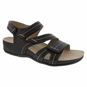 Travel Footwear SAS Swerve Black Leather Strap Sandal (Women's)