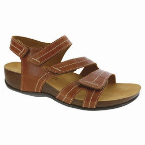 SAS Swerve Chestnut Leather Strap Sandal (Women's) Sporty Travel Shoes Simple Entry