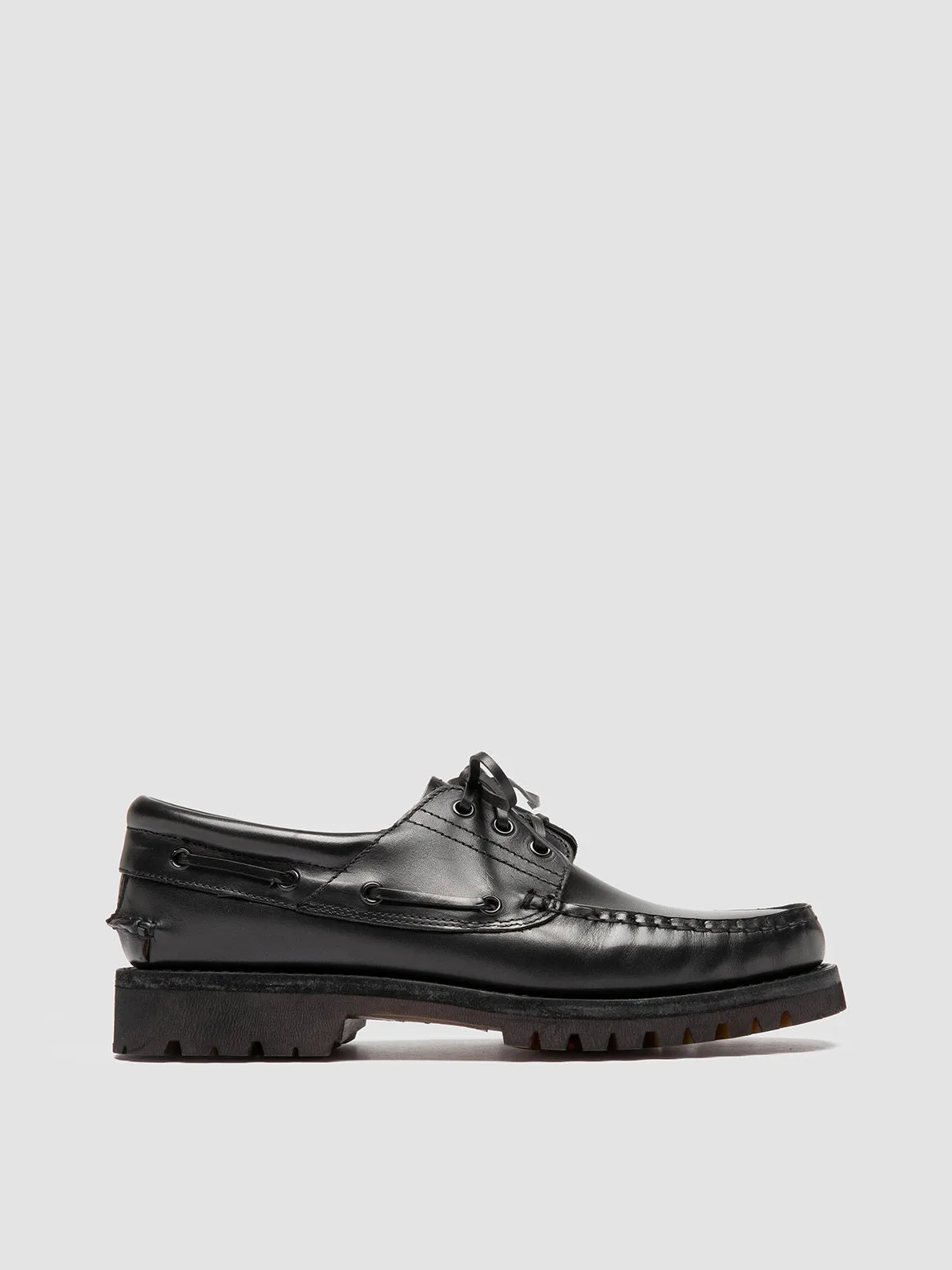 Long Walk HERITAGE FLEXI 001 - Black Leather Boat Shoes