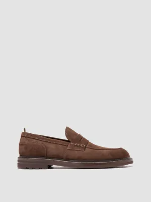 SAX FLEXI 001 - Brown Suede Penny Loafers Trendy Footwear