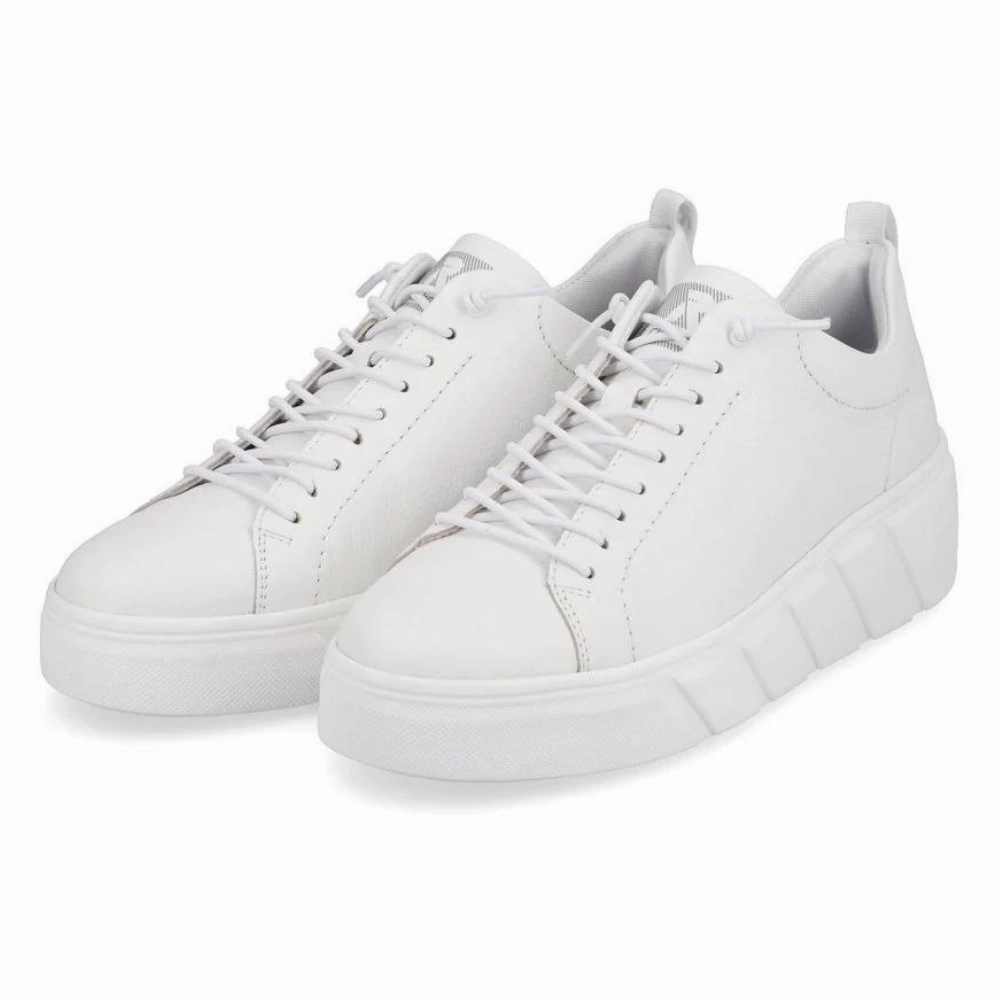Errand Mode Rieker W0500 White Leather Sneakers (Women's)