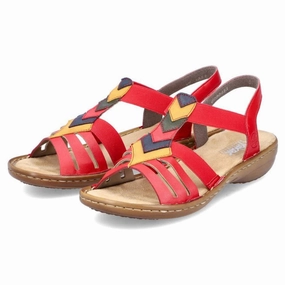 Rieker Regina 04 Rosso/Ocker Sandal (Women's) Sporty Design