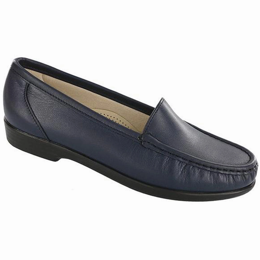 SAS Simplify Loafer Navy Leather (Women's) Customizable Exhibit Day