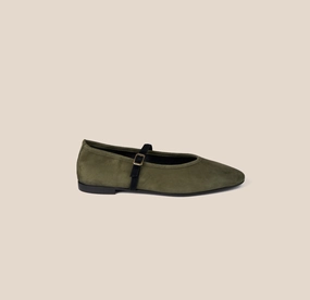 Cori - Army Green Suede Breathable mesh Deck Walk