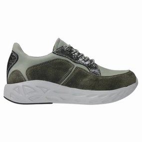 Wolky Bounce Castor Grey Combi Leather Sneaker (Women's) Impact Diffusing Plate