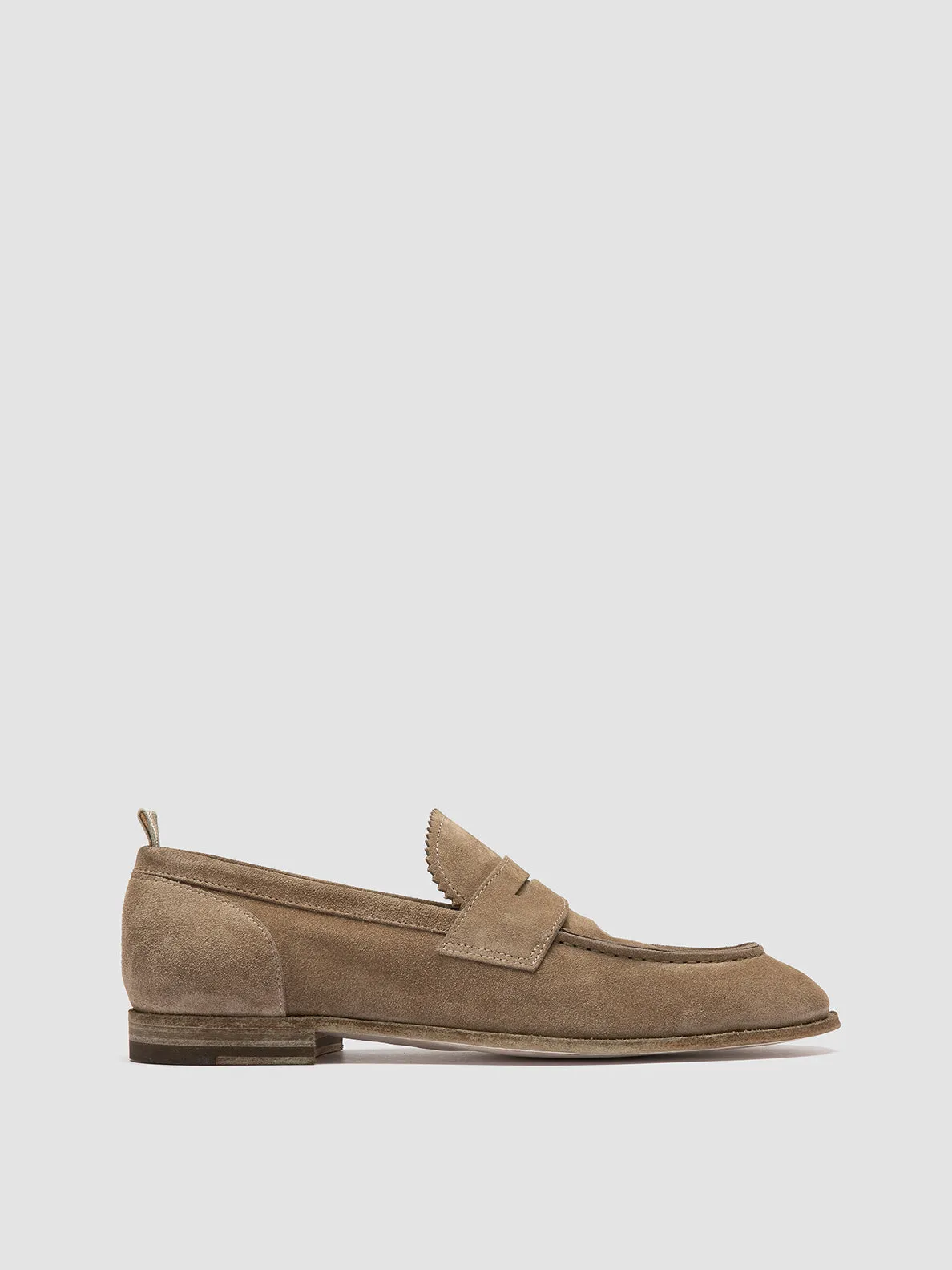SOLITUDE 001 - Taupe Suede Penny Loafers Premium Leather