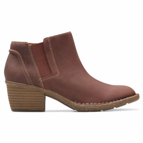 Clarks Kastela Lo Chestnut Leather Boot (Women's) Clean Trim