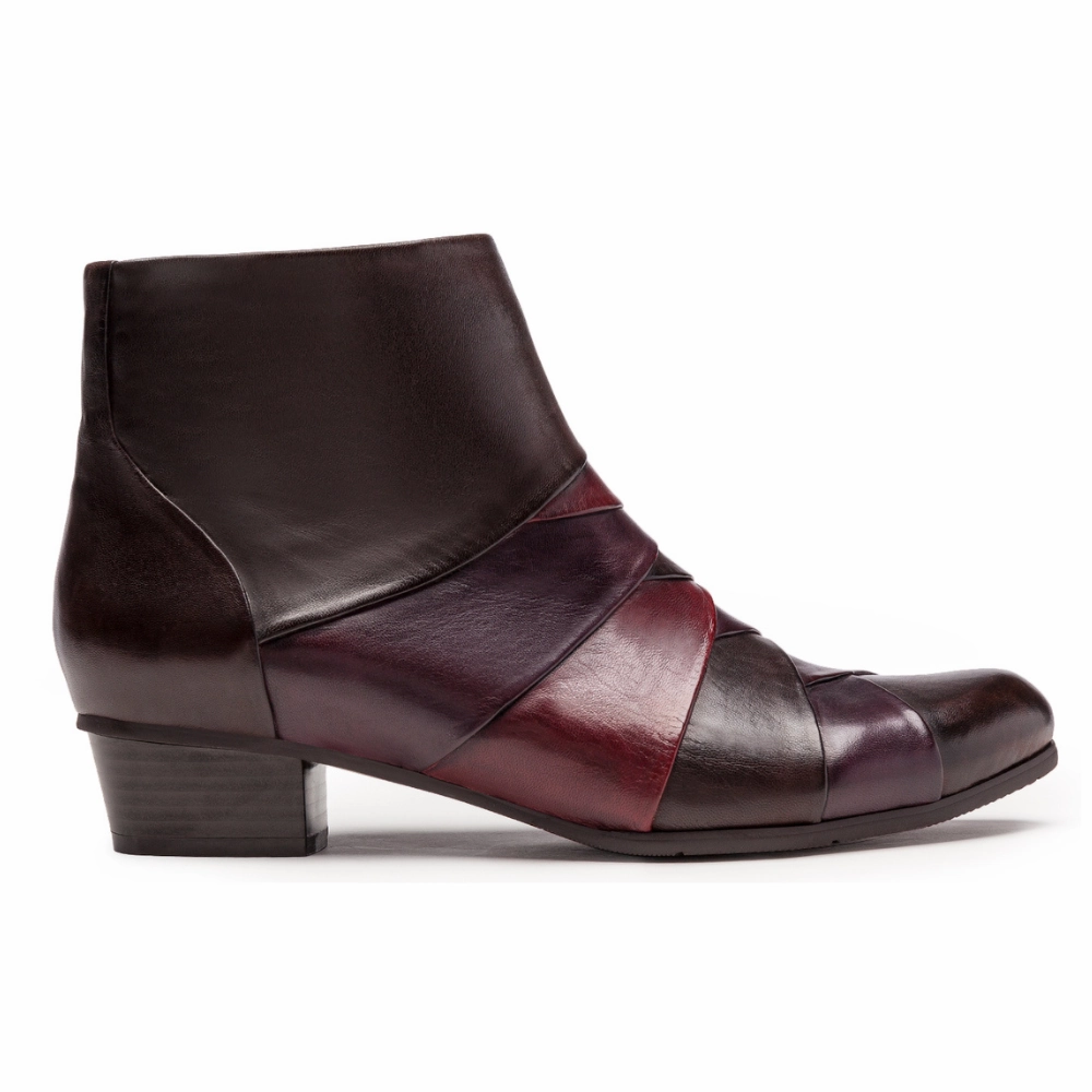 Double Stitch Low Rise Regarde Le Ciel Stefany 172 Testa Di Moro/Vino/Sangria Bootie (Women's)