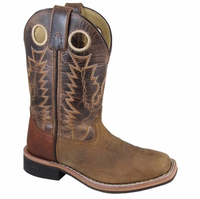 Winter Fashion Smoky Mountain Youth Jesse Brown Distress/Brown Crackle Cowboy Boot