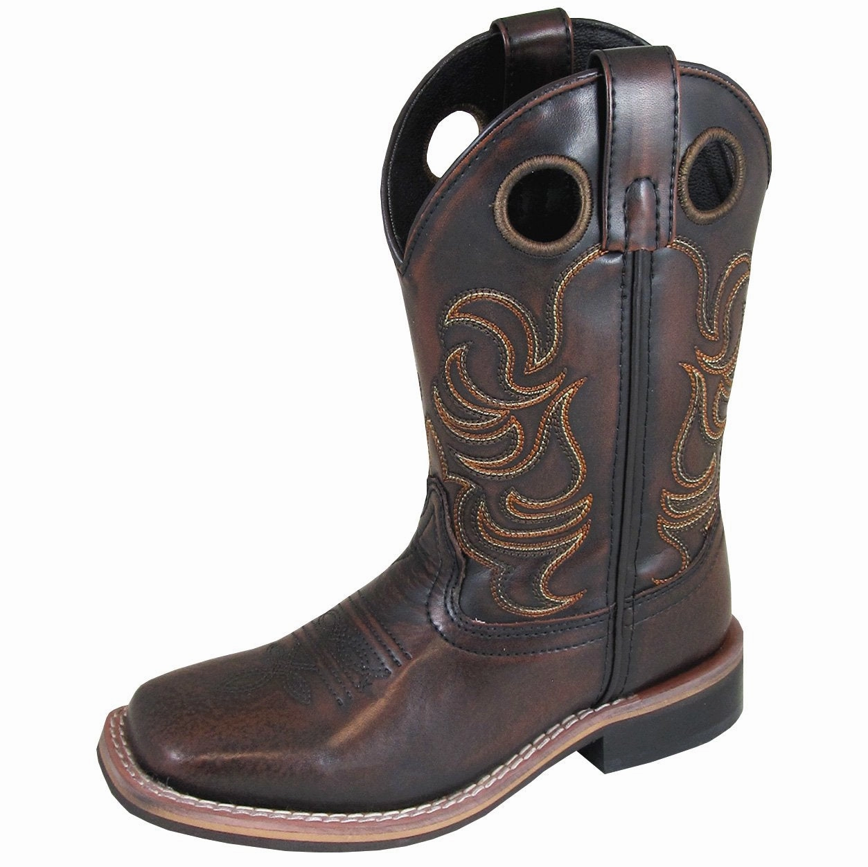 Seamless Comfort Work Commute Rubber Sole Smoky Mountain Youth Landry Chocolate Brush Off Cowboy Boot