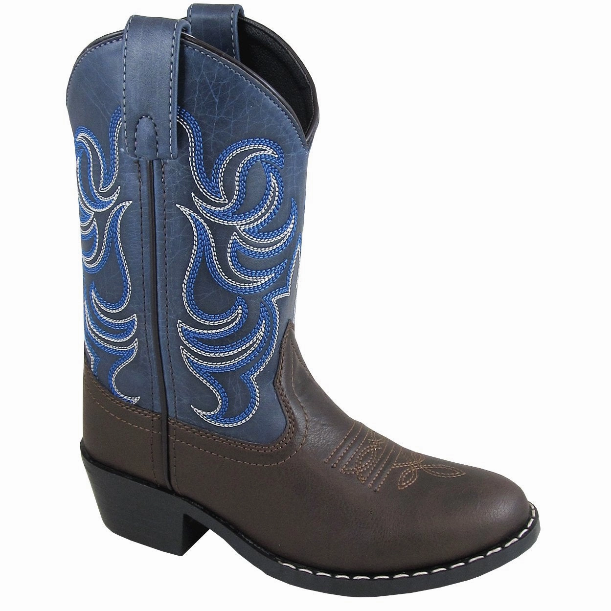 Smoky Mountain Youth Monterey Brown/Navy Cowboy Boot Elastic