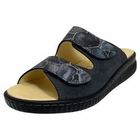 Sleek Summer Footwear Carry Light Belvida Portina Shoresh Navy Nubuck Sandal (Women's)