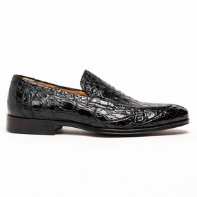 Flexible 11-201-BKM ROMA Crocodile Penny Loafer, Black