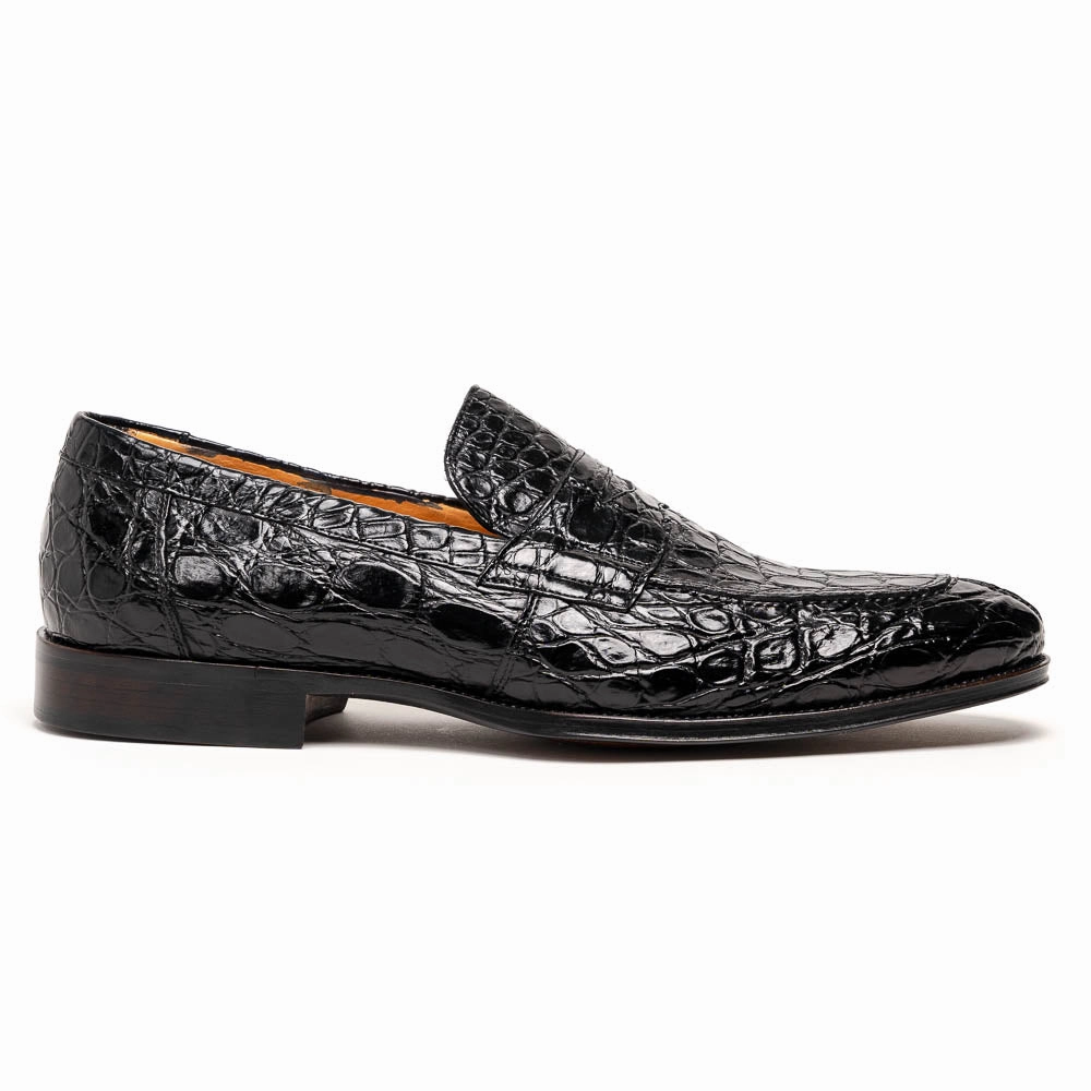 Flexible 11-201-BKM ROMA Crocodile Penny Loafer, Black