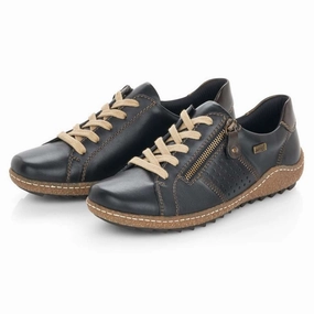 Fit Anywhere Remonte Liv 17 Black Combi Leather Sneaker (Women's)