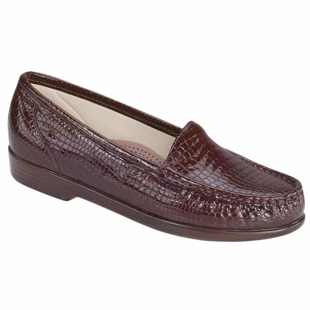 Soft   leather Mood Light SAS Simplify Brown Croco Loafer (Women's)
