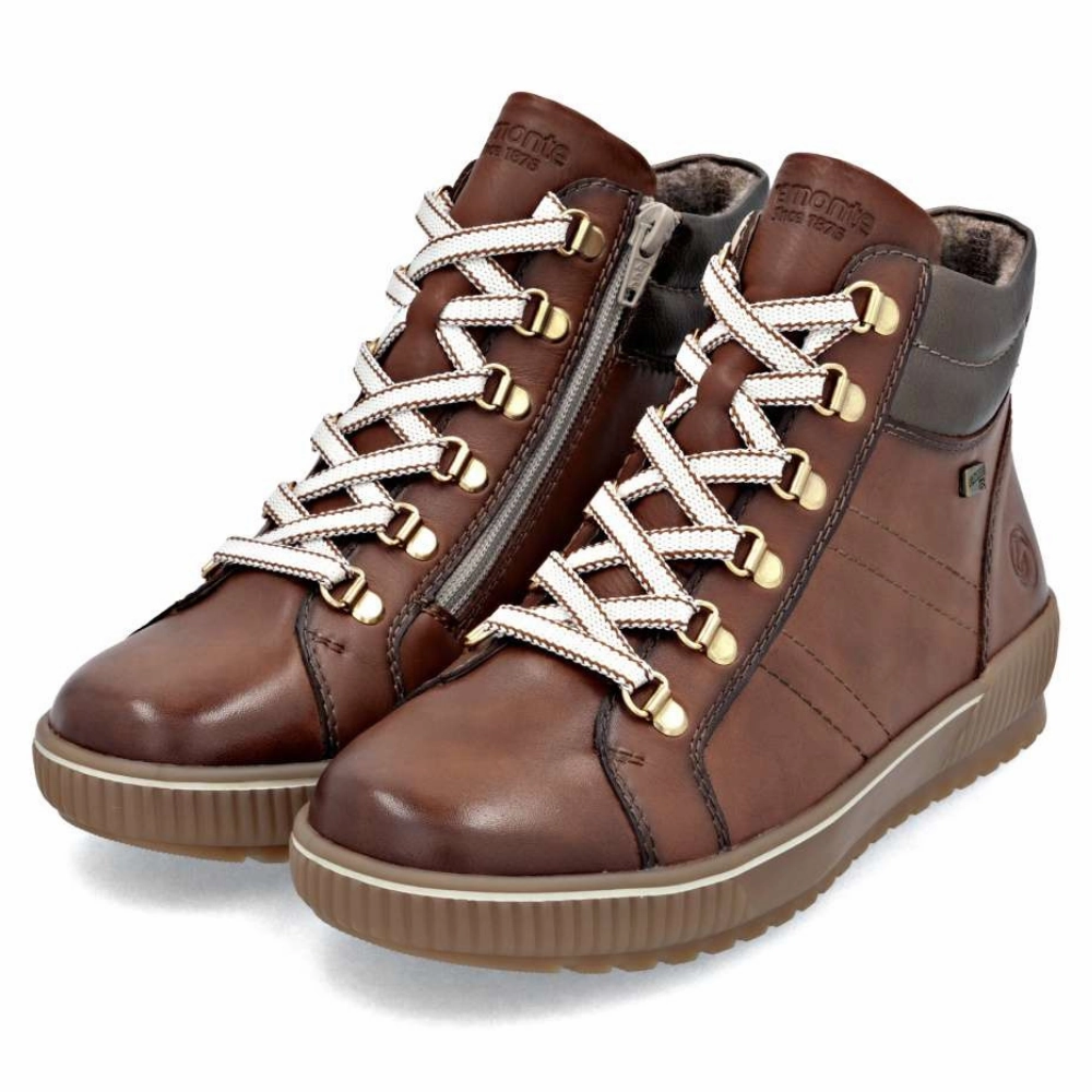 Remonte Maditta 81 Muskat/Bronze Leather Sneaker Boot (Women's) All Comfort Ventilation Ports