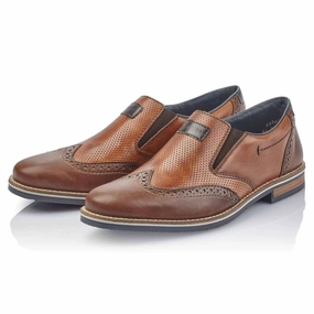 Rieker Daniel 60 Brown Leather Dress Shoe (Men's) Sturdy Made