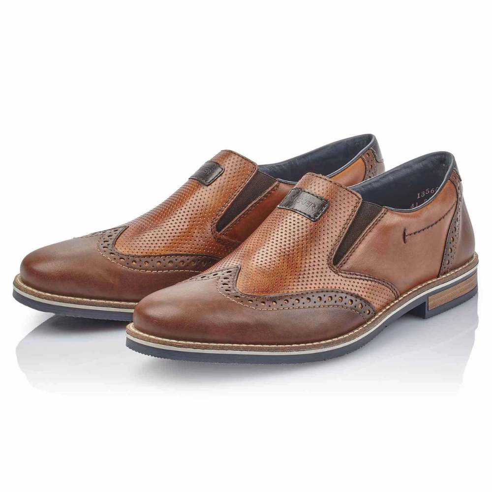 Rieker Daniel 60 Brown Leather Dress Shoe (Men's) Sturdy Made