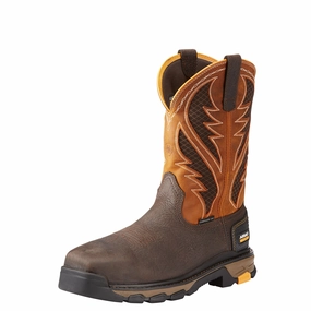ARIAT Men's Intrepid VentTek Composite Toe Boot - Bruin Brown/Orange Mud Resistant Outdoor Trek