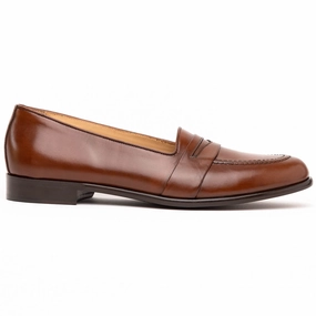 Polished Profile 15-203-CHL SAVANNAH Calfskin Penny Loafer, Chili