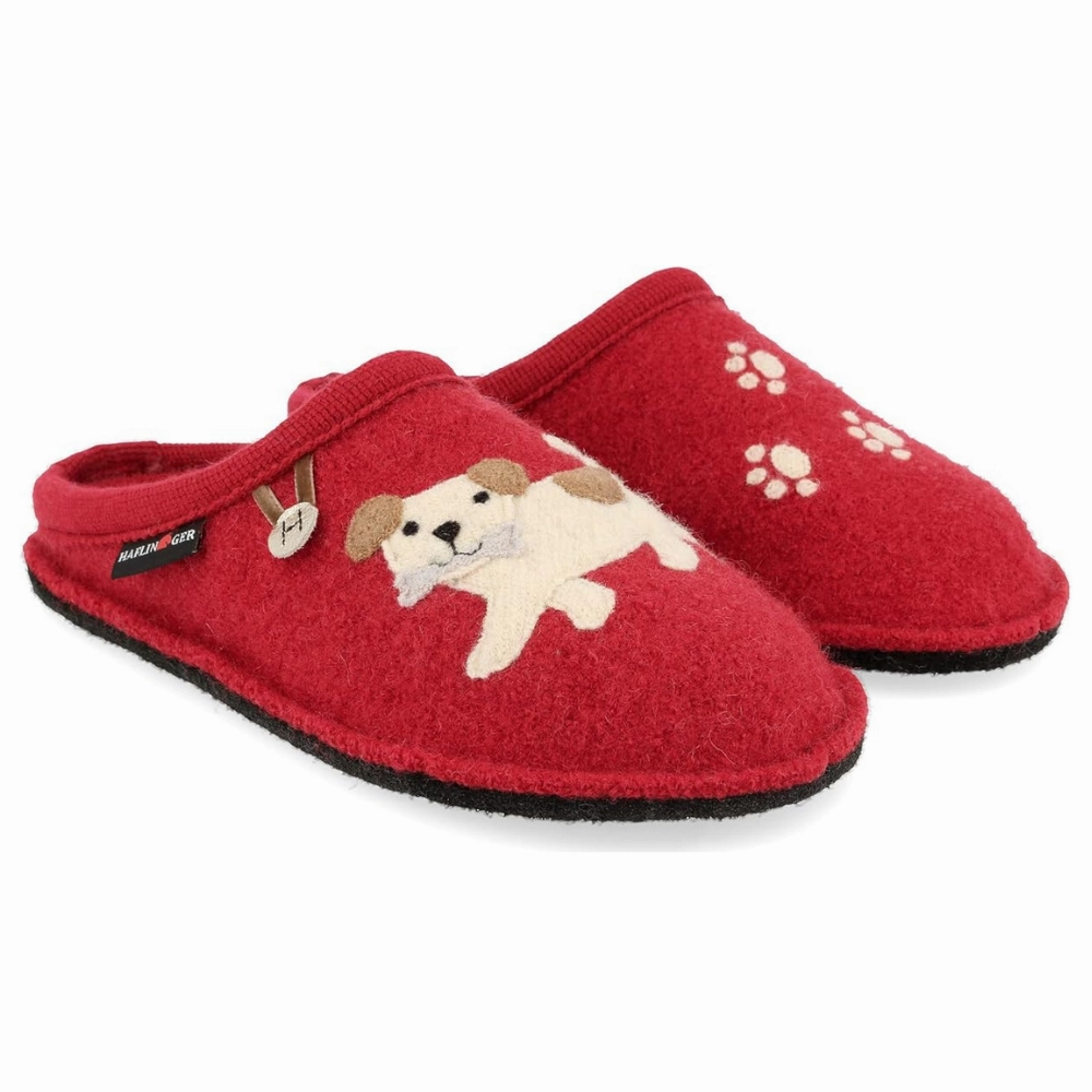 EnergyReturn Comfortable elasticity Haflinger Fido Dog Paprica Red Slipper (Women's)