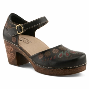 L'artiste By Spring Step Bridgitte Black Multi Leather Pump (Women's) Boss Glow Shape Spark