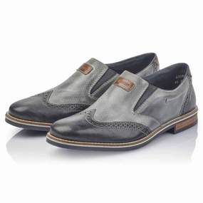 Standing Hours Rieker Daniel 60 Blue Leather Dress Shoe (Men's)