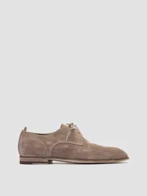 Low Impact Sole Geometry Durable Build Minimalist Fans SOLITUDE 002 - Grey Suede Derby Shoes