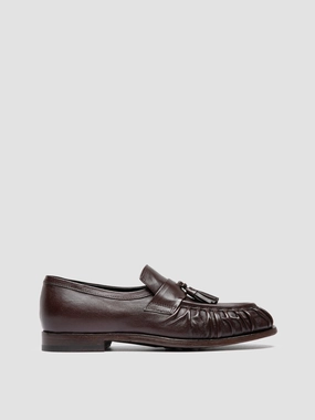 Padded collar Sleek Option SOLITUDE 108 - Brown Leather Tassel Loafers