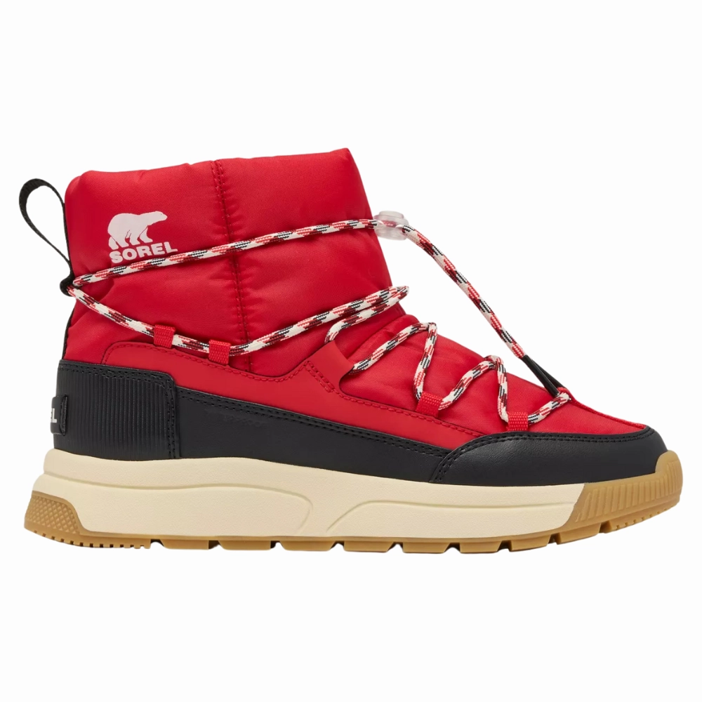 Sorel Whitney III Black/Bright Red Waterproof Slip-On Boot (Women's) morning run