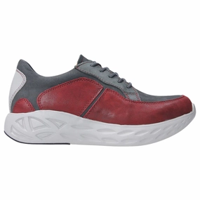 Dawn Jog Toe Protection Wolky Bounce Cherry Red Combi Leather Sneaker (Women's)