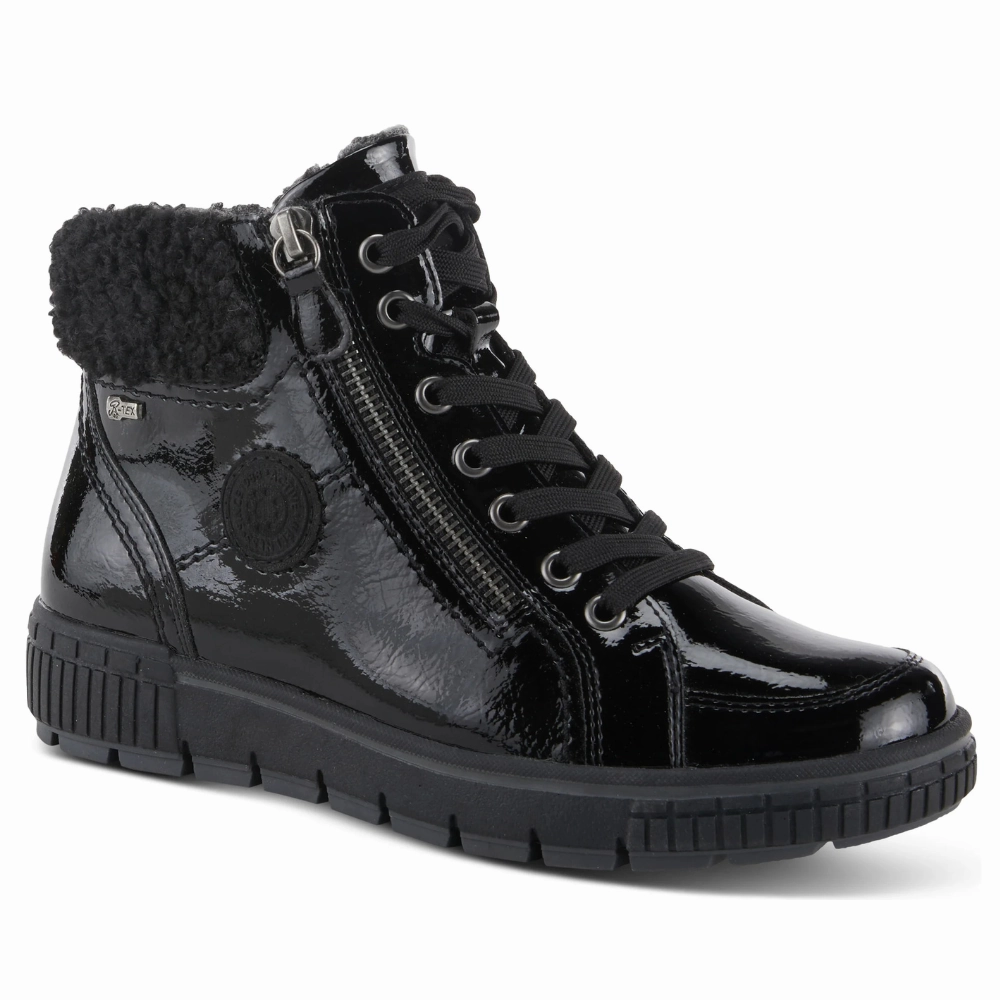 Spring Step Relife Alps Black Patent Lace-Up Boot (Women's) Durable Base
