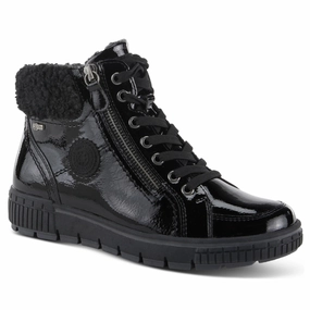 Spring Step Relife Alps Black Patent Lace-Up Boot (Women's) Durable Base