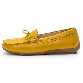 Ara Amarillo Yellow Calf Leather Moccasin (Women's) Fashion Daily