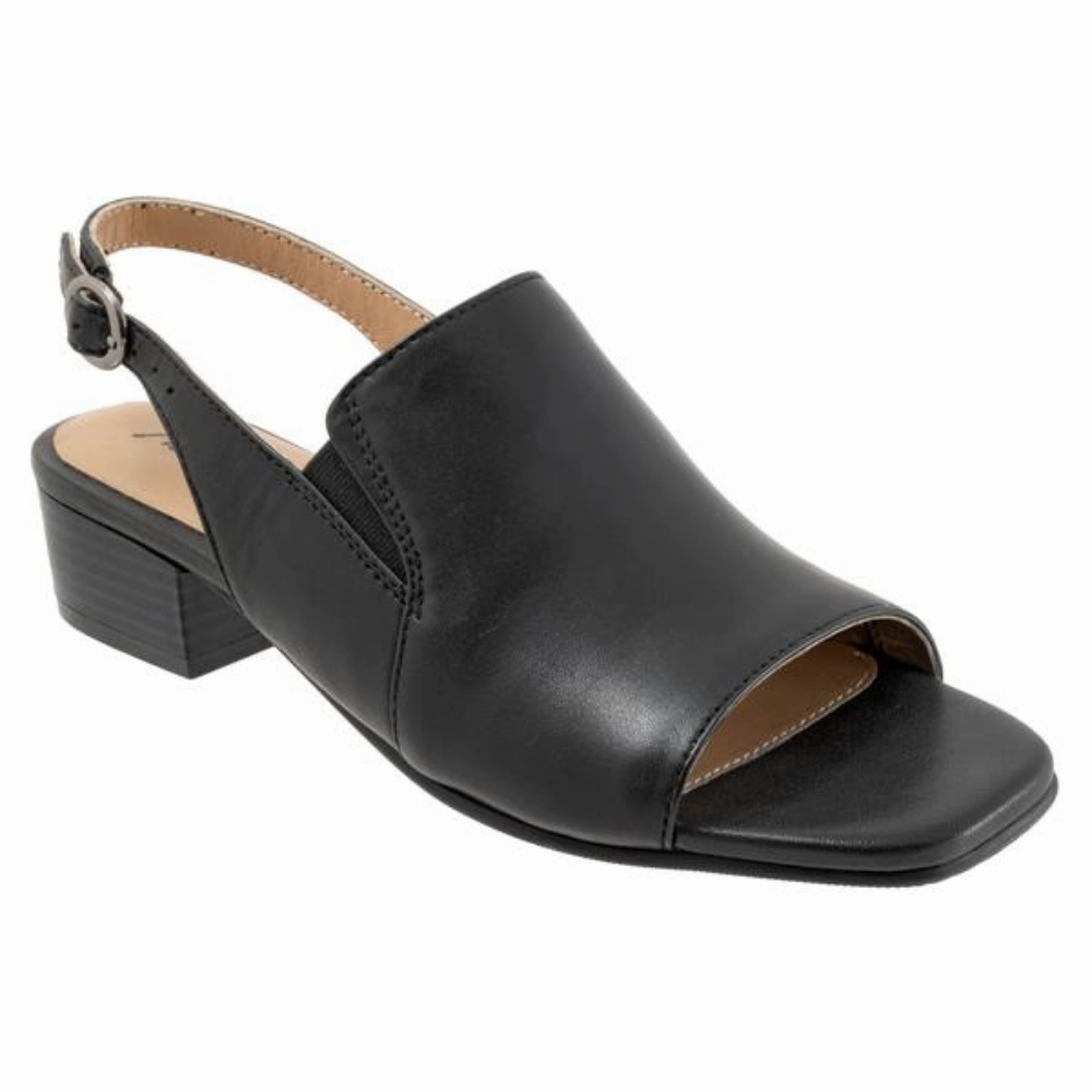Spring Shine Arch Cradle Trotters Nila Black Leather Sandal (Women's)