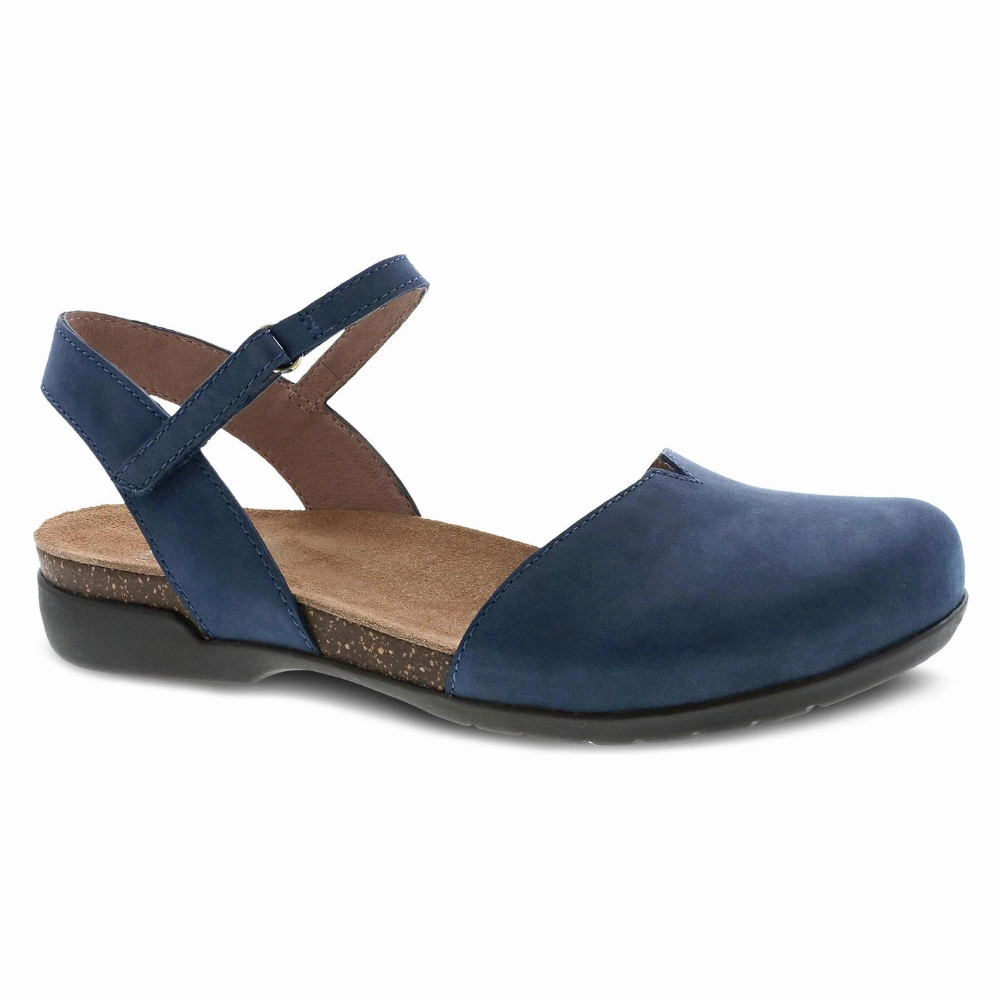 Dansko Rowan Navy Milled Nubuck Mary Jane (Women's) Simple Comfort Lifestyle Focus