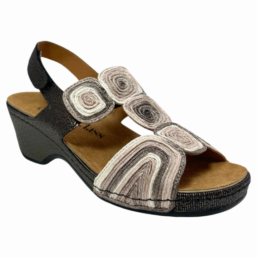 Comfort Class Georgia Beige Combo Sandal (Women's) Flexible Flip-flops