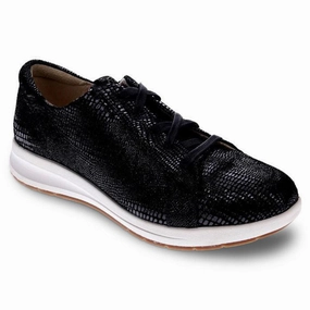 Flat Comfort Effortless Look Revere Athens Black Lizard Sneaker (Women's)