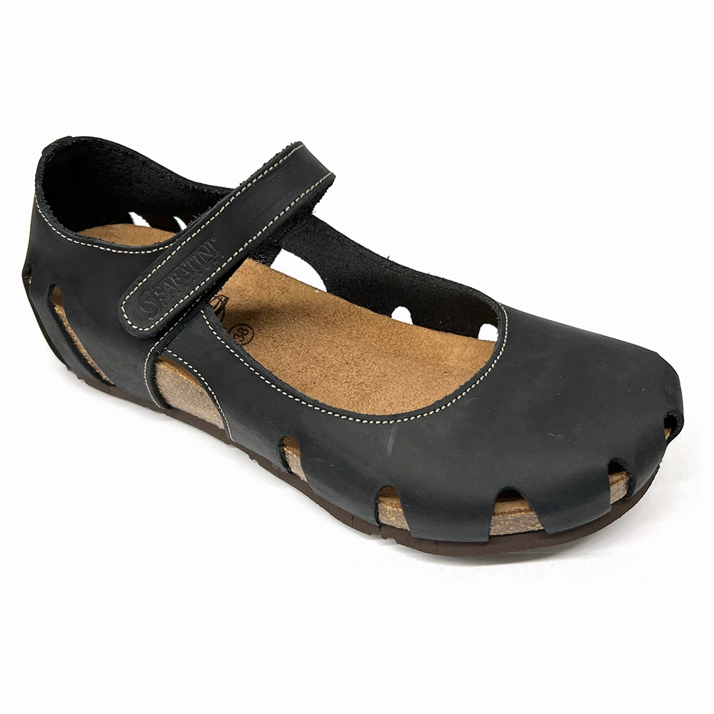 Sabatini Ellie Nero Crazy Sandal (Women's) Stroll Shoes Light Fit