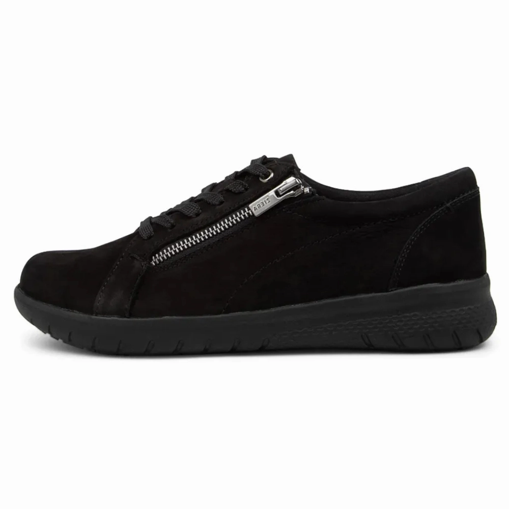 Ziera Solar Black Nubuck Sneaker (Women's) Trend Fit