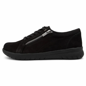 Ziera Solar Black Nubuck Sneaker (Women's) Trend Fit