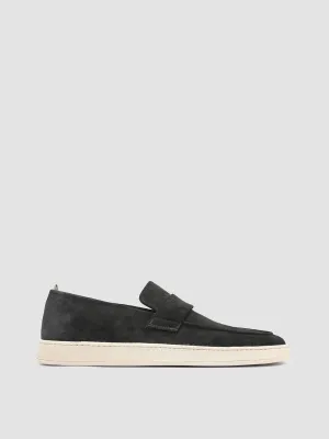 Heel Safe HERBIE 001 - Black Suede Penny Loafers