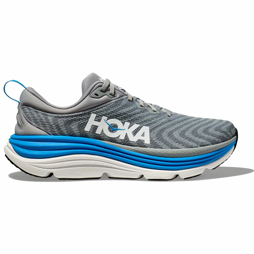 Breath Flow Hoka Gaviota 5 Limestone/Diva Blue Running Shoe (Men's)