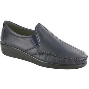 SAS Dream Loafer Navy Leather (Women's) Trail Walks